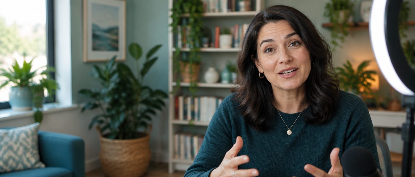 A presenter speaking to camera during a national webinar.