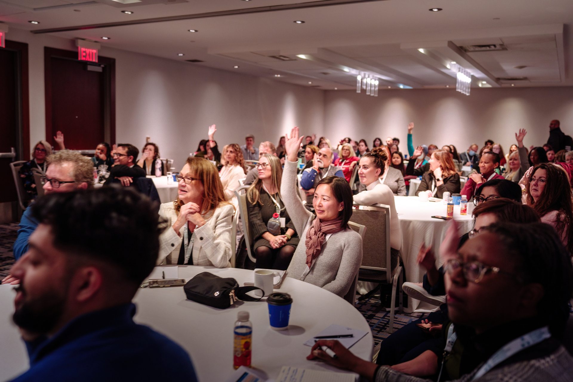 Conference audience during a Q&A.
